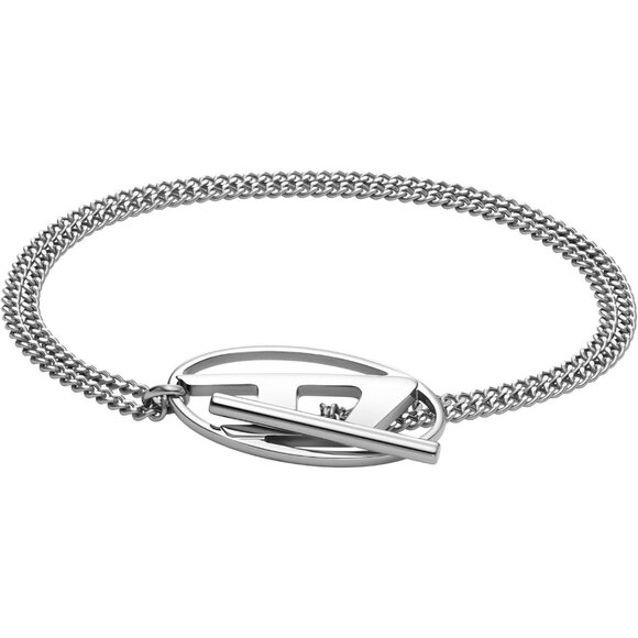 Stainless Steel Men's Bracelet Silver Oval Chain Toggle Closure Fashion Jewelry